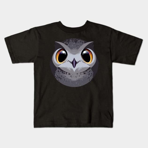 Bubble Great Horned Owl Kids T-Shirt by eranfowler